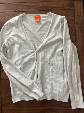 Joe Fresh Light Gray Button-Up V-Neck Cardigan
